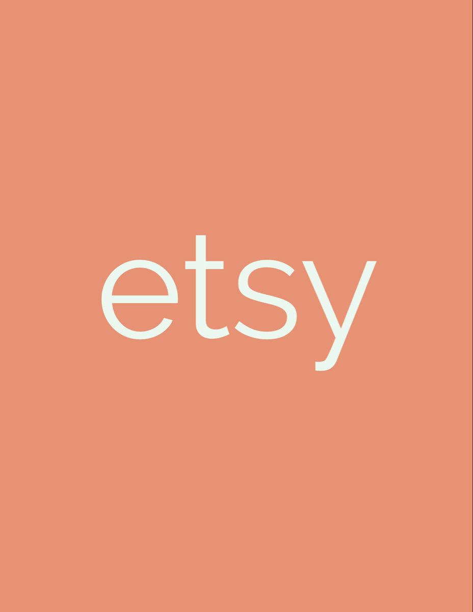 etsy 桌布 壁紙 — 白色小寫字母「etsy」一字居中顯示在純珊瑚色背景上。