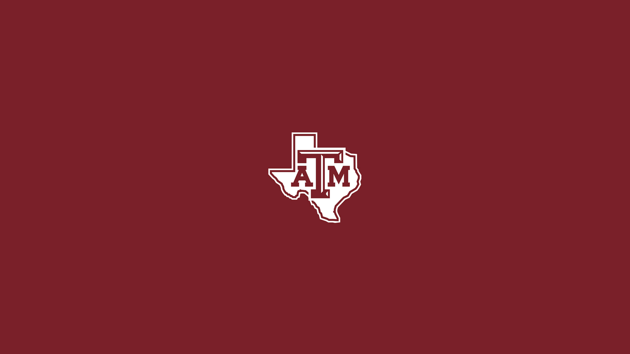 Texas Am 桌布 壁紙 — 白色德州農工大學標誌居中於純栗色背景上。