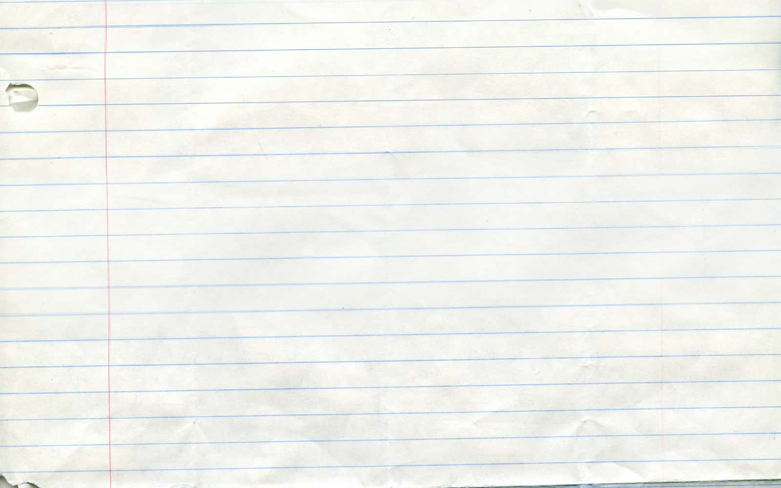 paper 桌布 壁紙 — 白色橫線筆記本紙張的特寫，帶有藍色水平線和紅色邊線，紙張輕微皺摺。