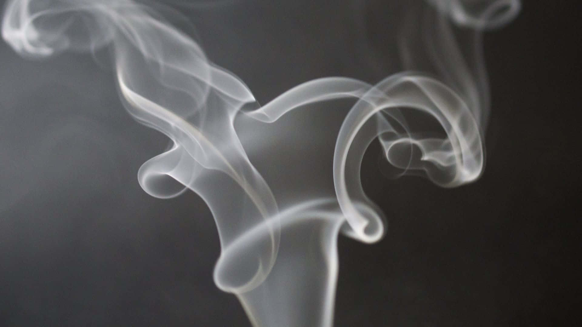 白色煙霧從黑色背景中升起 壁紙