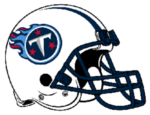 Tennessee Titans 桌布 壁紙 — 白色田納西泰坦美式足球頭盔，藍色面罩，隊徽帶有銀色T和紅色星星。