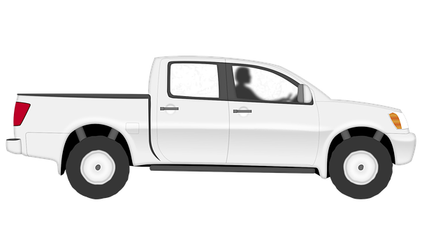 白色皮卡車側面視圖 — 汽車 壁紙