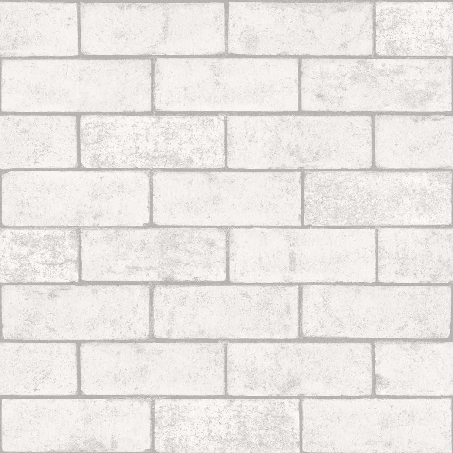 White Brick Wall 桌布 壁紙 — 白色磚牆的特寫，帶有微妙的灰色砂漿線條和紋理表面。