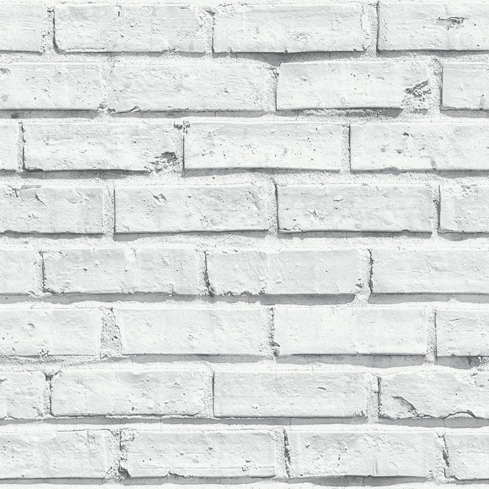 White Brick 桌布 壁紙 — 白色磚牆的特寫，帶有紋理水泥和柔和光線下的細微瑕疵。