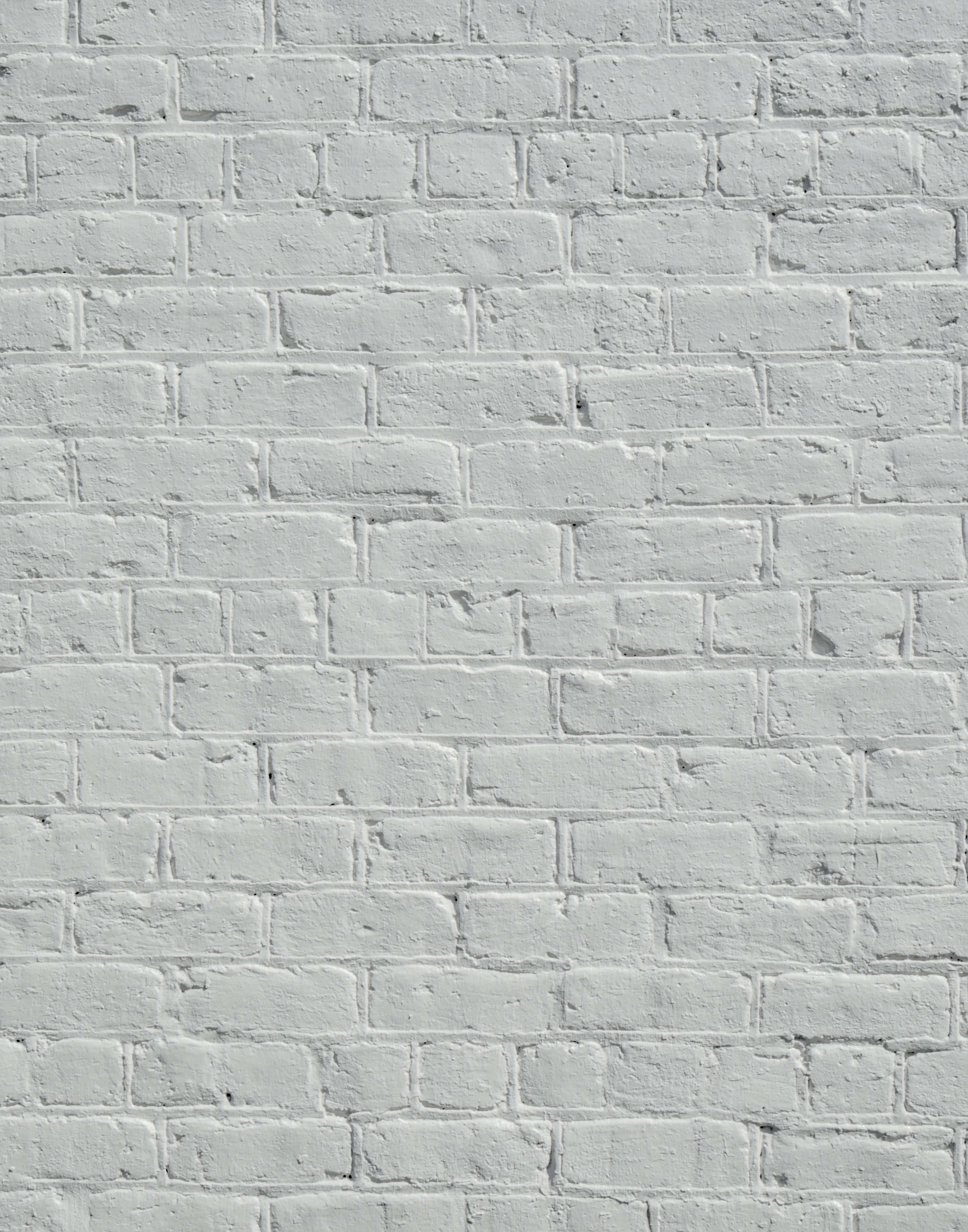 Brick Wall 桌布 壁紙 — 白色磚牆的特寫，顯示出有紋理的砂漿線條和微妙的灰色變化。