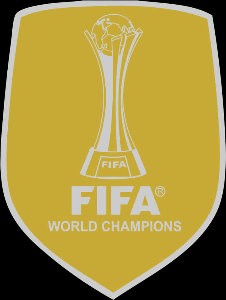 Fifa Game 桌布 壁紙 — 白色線條藝術的FIFA世界冠軍獎盃標誌，置中在純金色盾牌背景上。