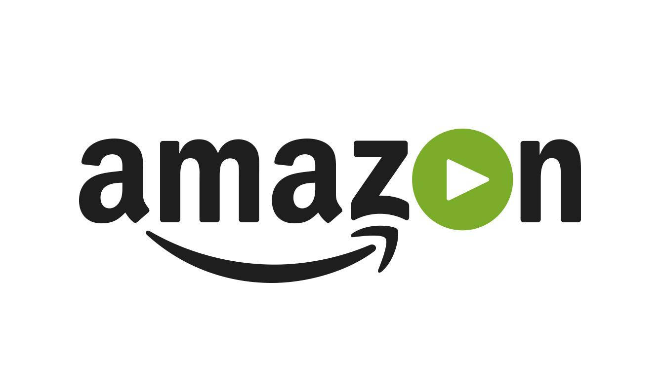 白色背景上，Amazon Prime 標誌，帶有綠色播放按鈕和彎曲箭頭。 — 亞馬遜 GIF 壁紙