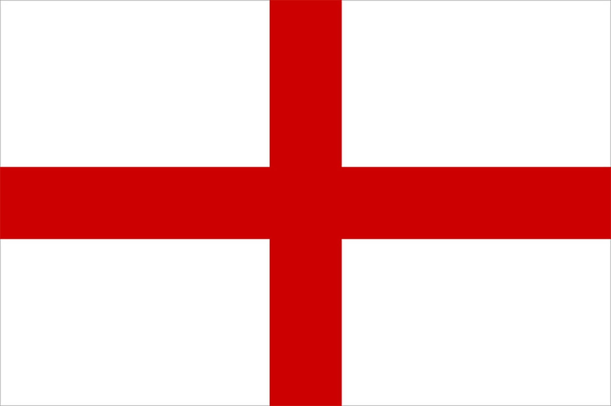 England Flag 桌布 壁紙 — 白色背景上一個大膽的紅色十字，象徵英格蘭國旗。