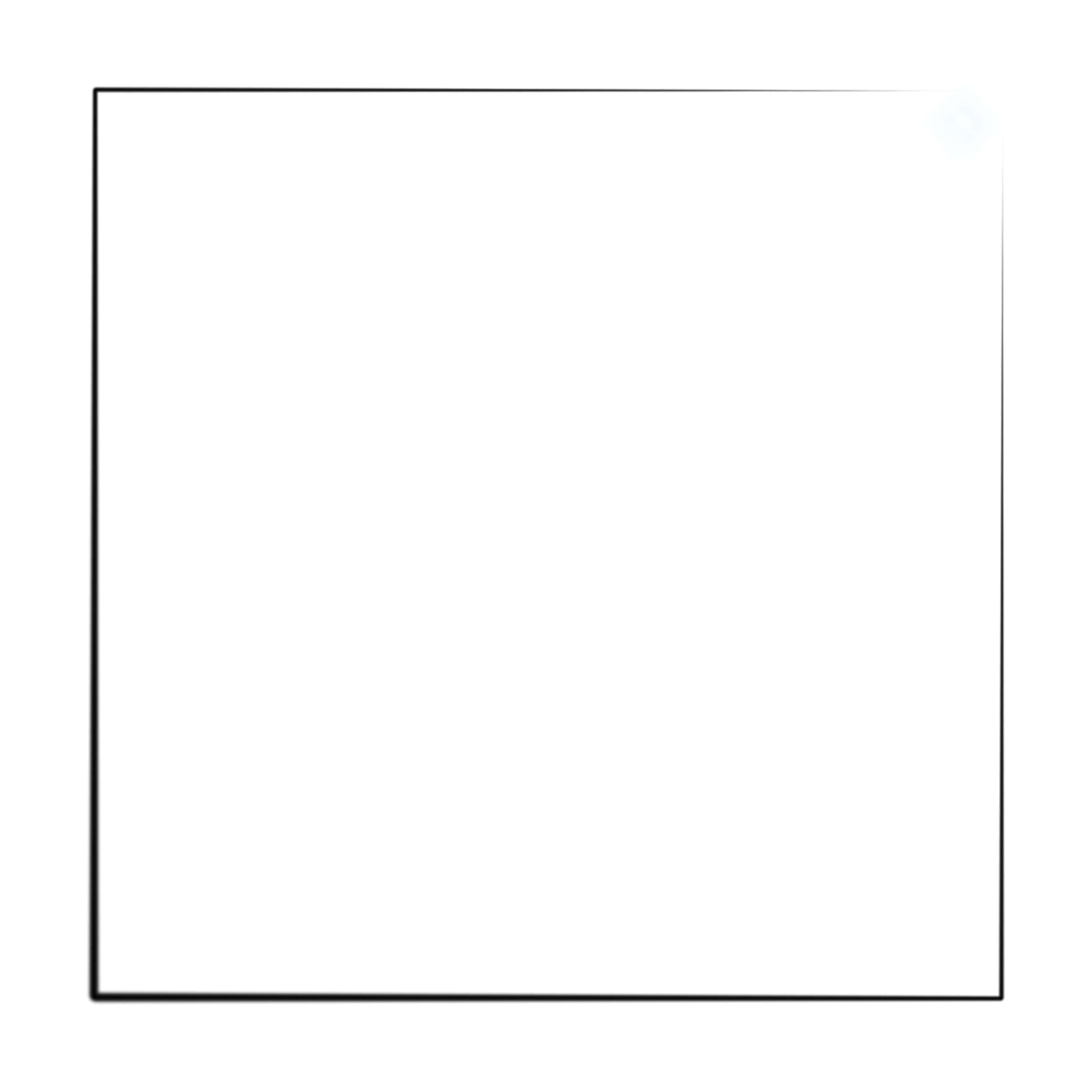 Square 桌布 壁紙 — 白色背景上一個極簡的黑色正方形輪廓，右上角有微妙的燈光耀斑。