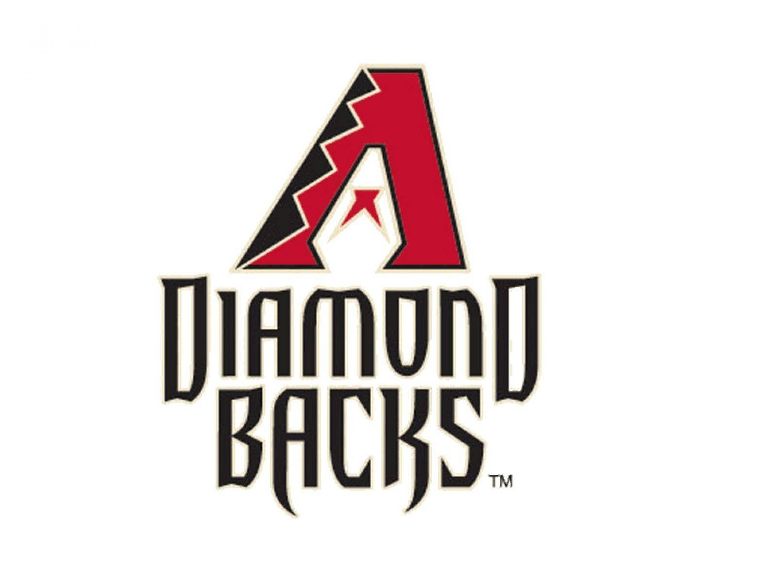 Arizona 桌布 壁紙 — 白色背景上帶有星星和Diamondbacks文字的醒目紅黑風格化「A」標誌。