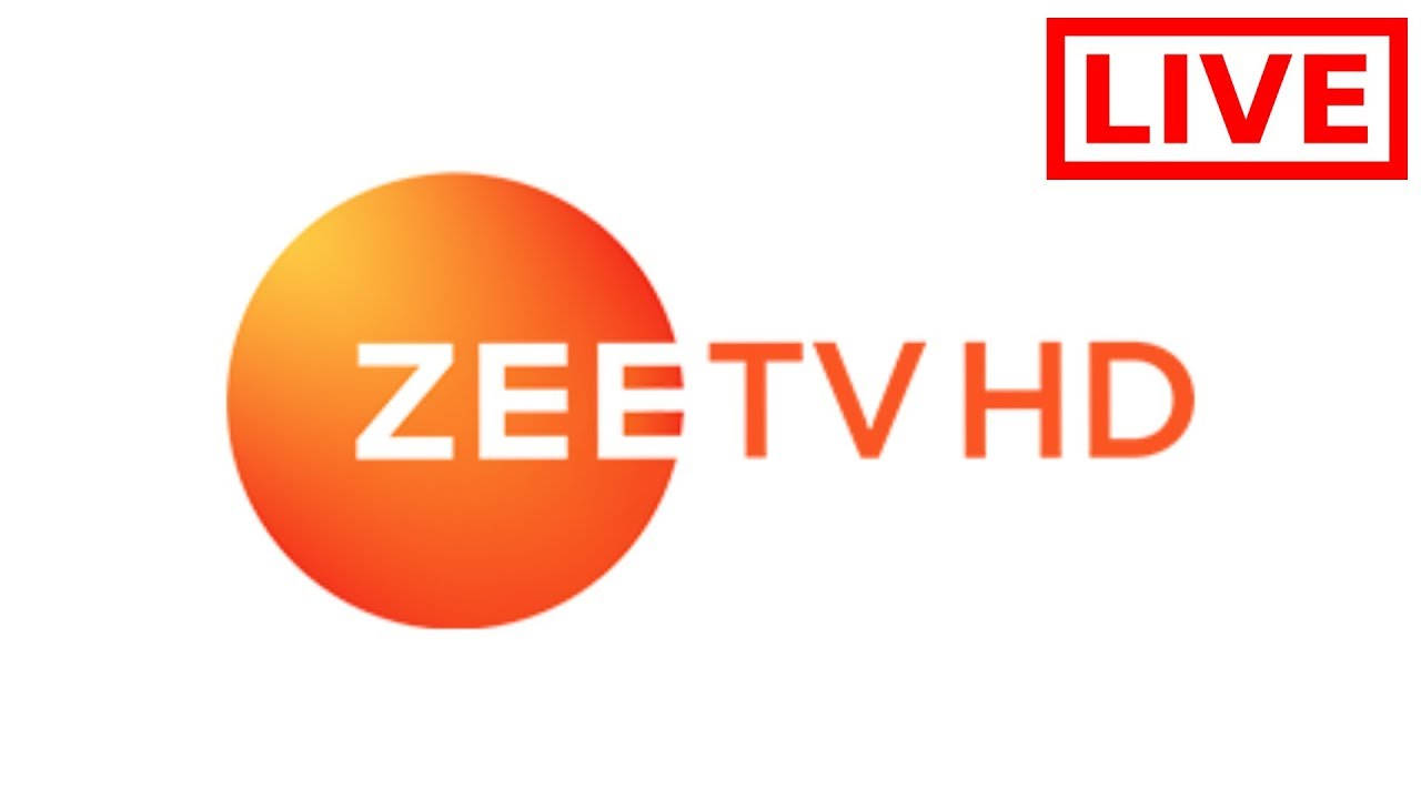 標誌 桌布 壁紙 — 白色背景上帶有橙色漸變圓圈和紅色直播框的 Zeetv HD 標誌。