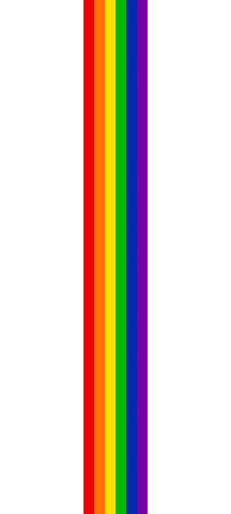 Pride Flag 桌布 壁紙 — 白色背景上的垂直彩虹條紋，顏色為紅、橙、黃、綠、藍和紫。