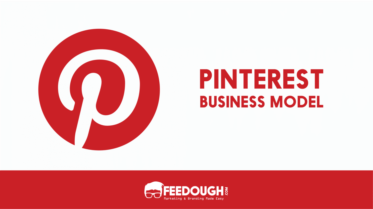 Pinterest 桌布 壁紙 — 白色背景上的紅色Pinterest標誌和文字，紅色頁腳顯示Feedough品牌。