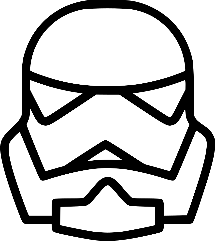 Star Wars Characters 桌布 壁紙 — 白色背景上突顯的風暴兵頭盔黑色粗線條輪廓。