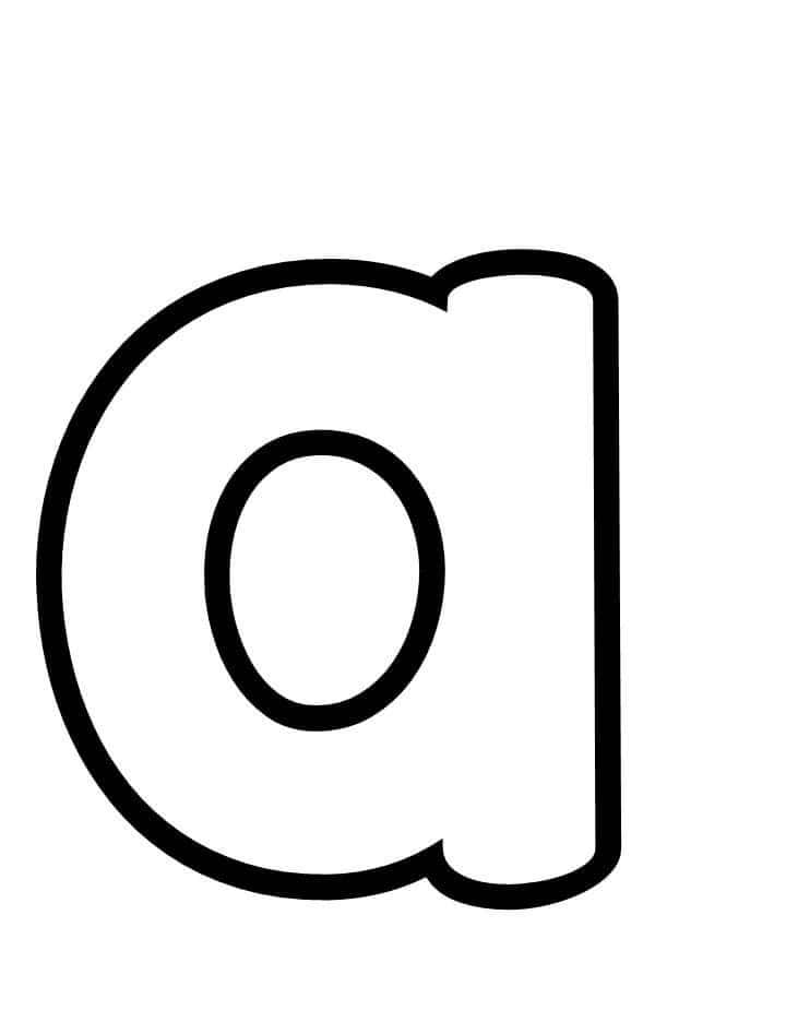 A 桌布 壁紙 — 白色背景上粗黑輪廓的小寫字母a。