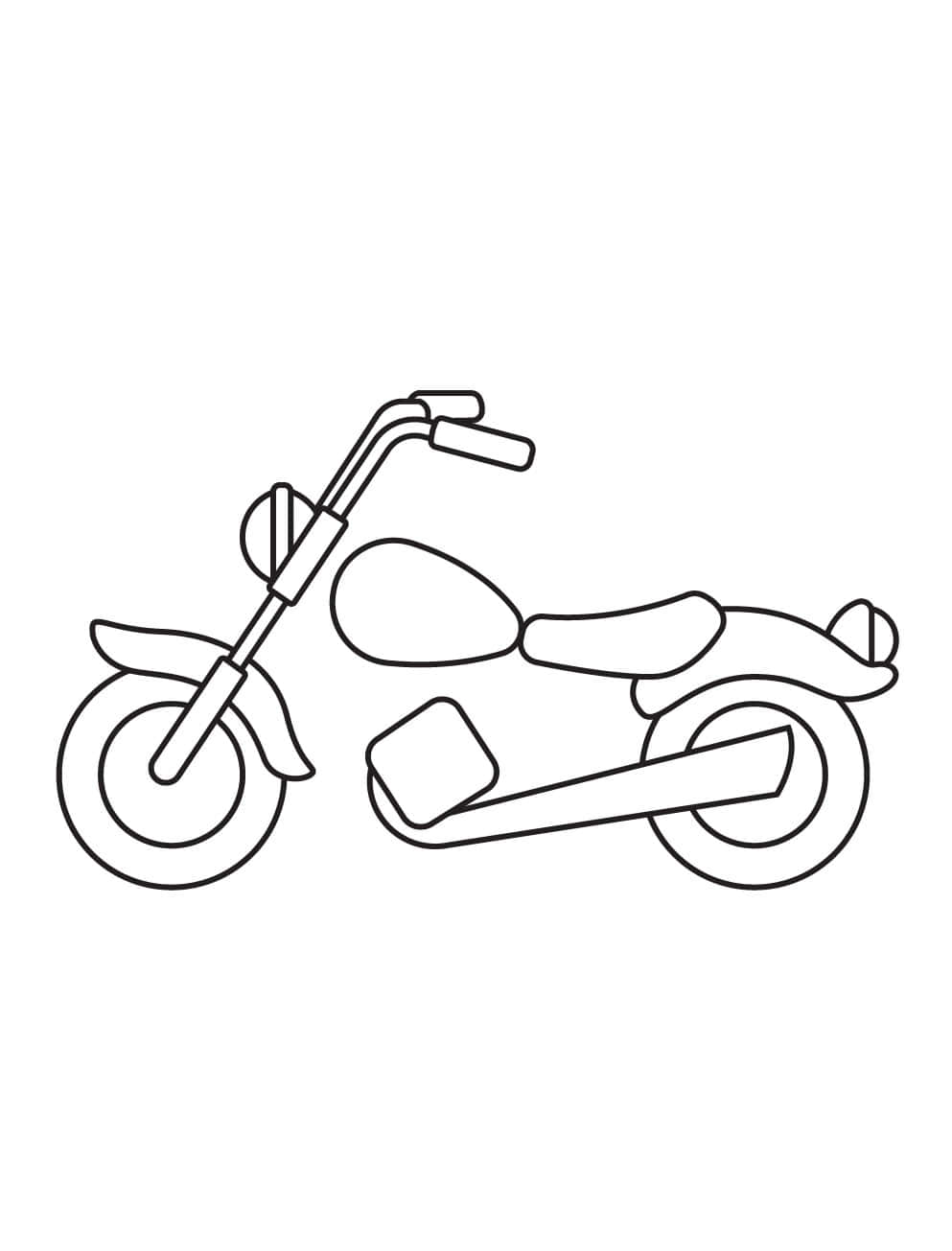 Line Art 桌布 壁紙 — 白色背景上經典chopper摩托車的簡單黑色輪廓。