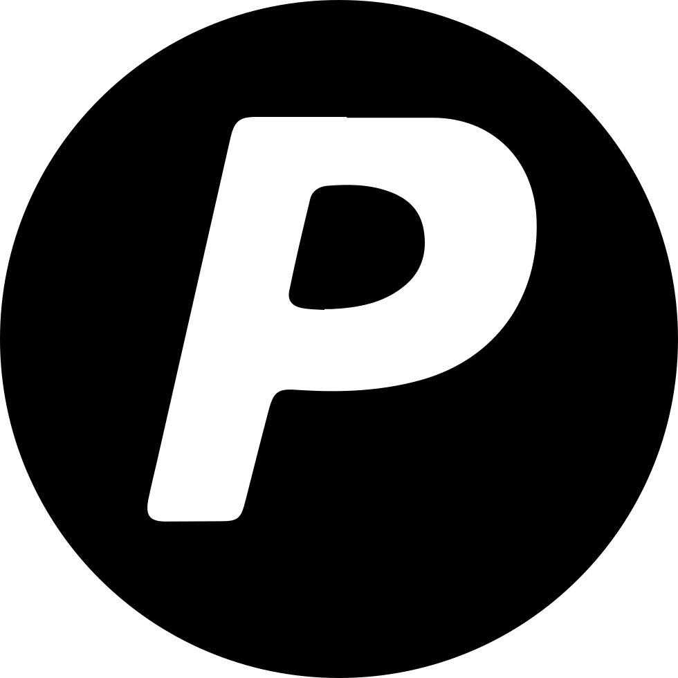 PayPal 桌布 壁紙 — 白色背景上黑色圓圈中央有一個粗體白色字母P。