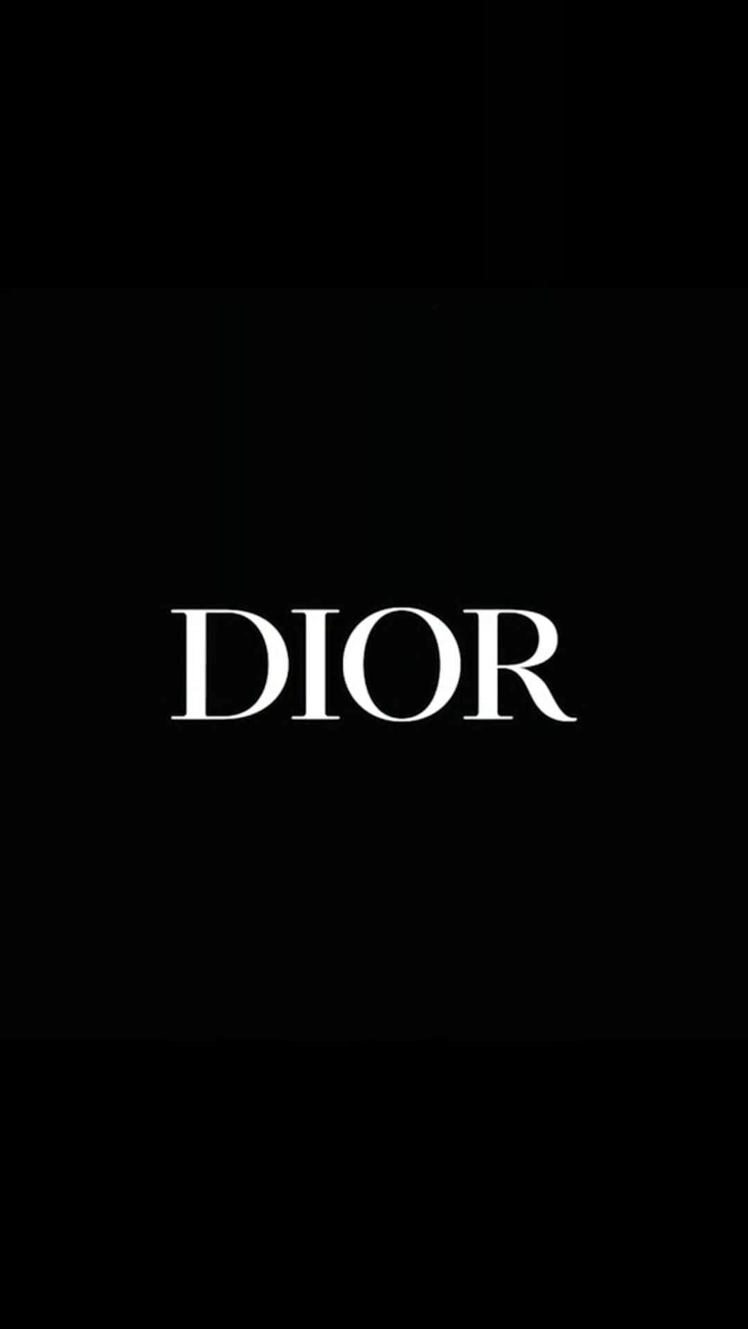 Dior 動態 桌布 壁紙 — 白色襯線字體「DIOR」居中於純黑色背景上。