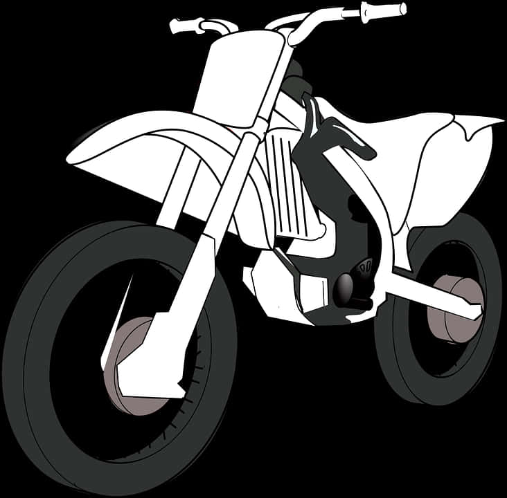 白色越野摩托車插畫 壁紙