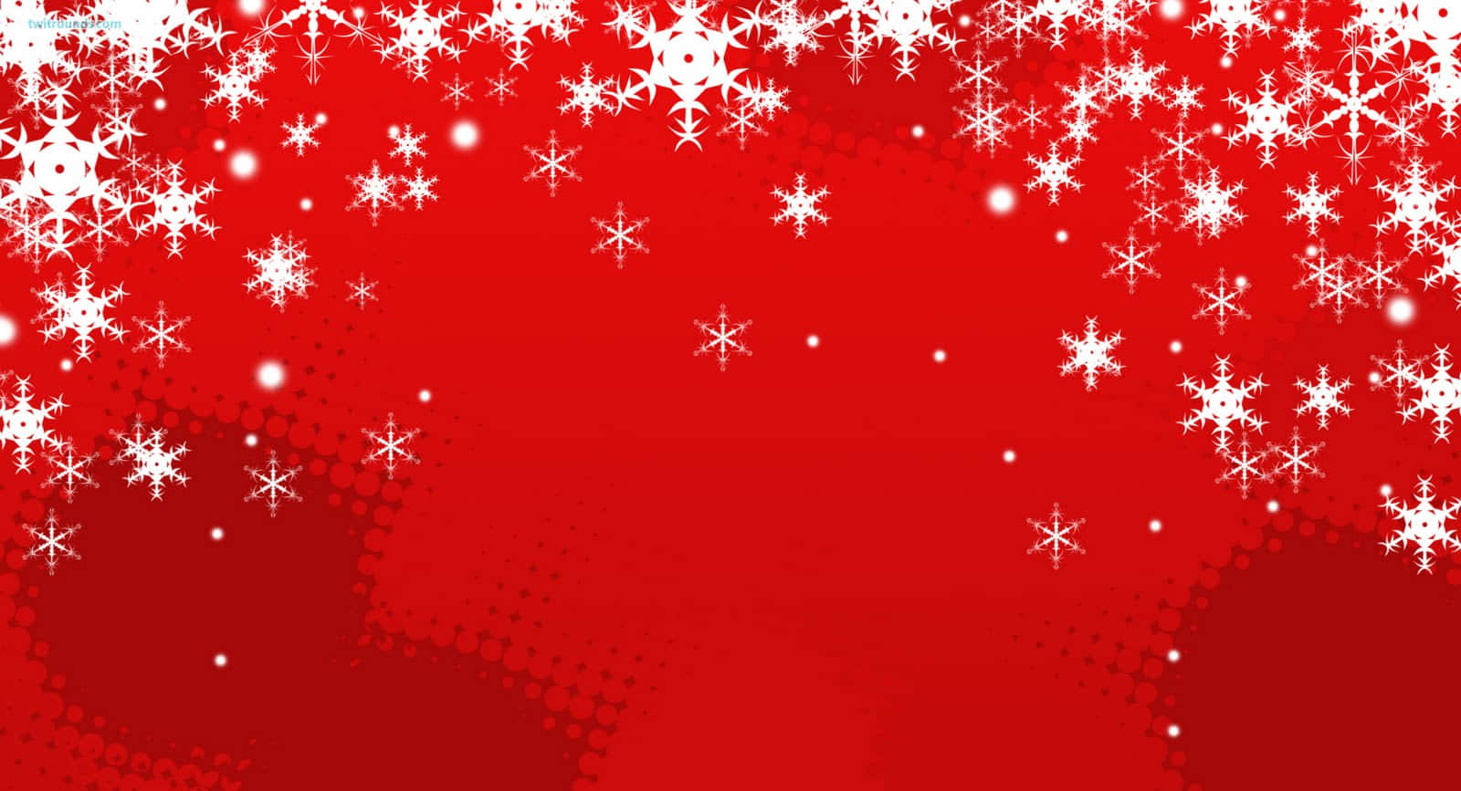 Red Aesthetic Christmas 桌布 壁紙 — 白色雪花聚集在鮮豔的紅色背景頂部邊緣，帶有細微的半色調紋理。