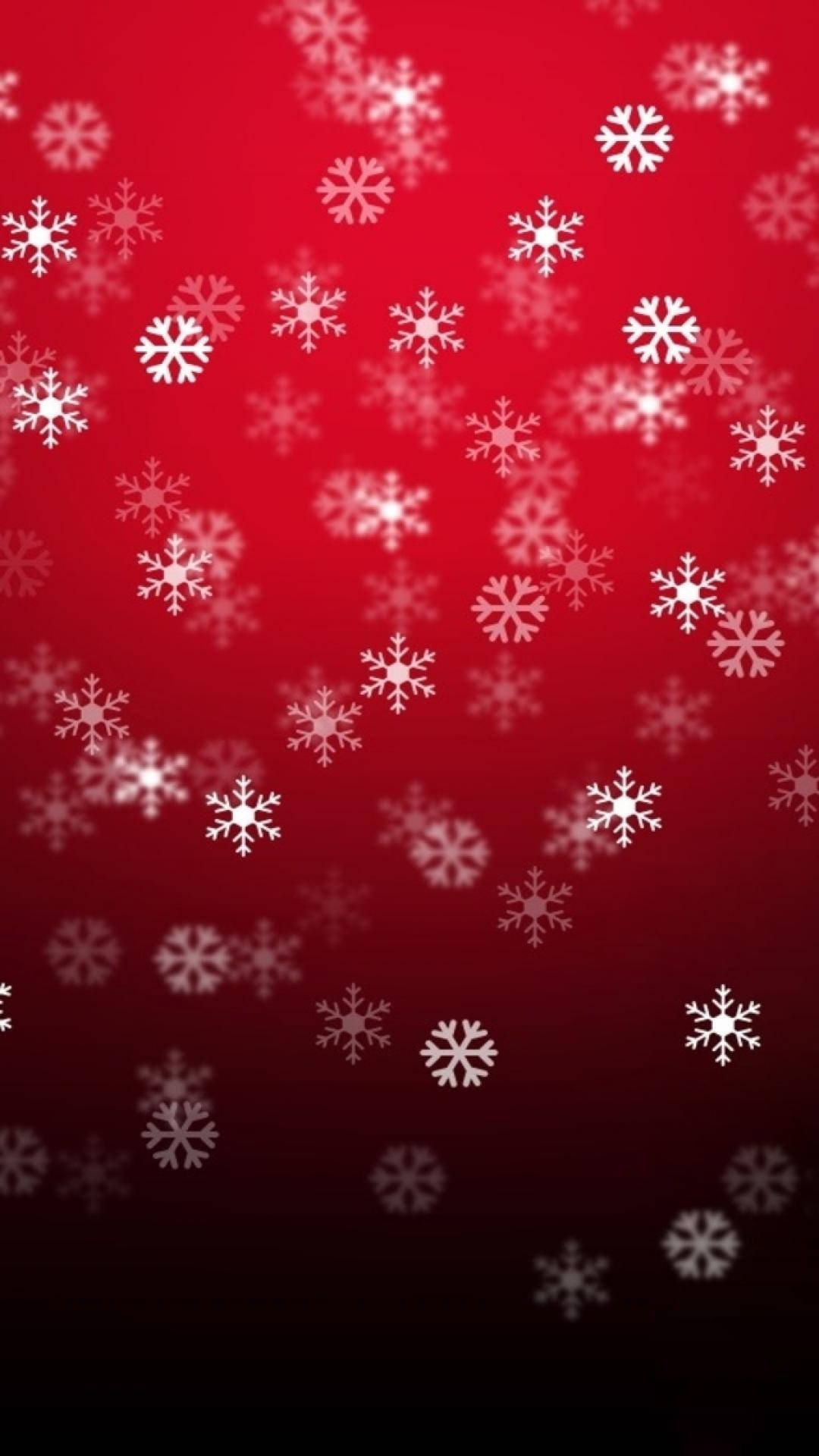 美學 桌布 壁紙 — 白色雪花輕輕飄落在由鮮紅色漸變至深酒紅色的豐富背景上。