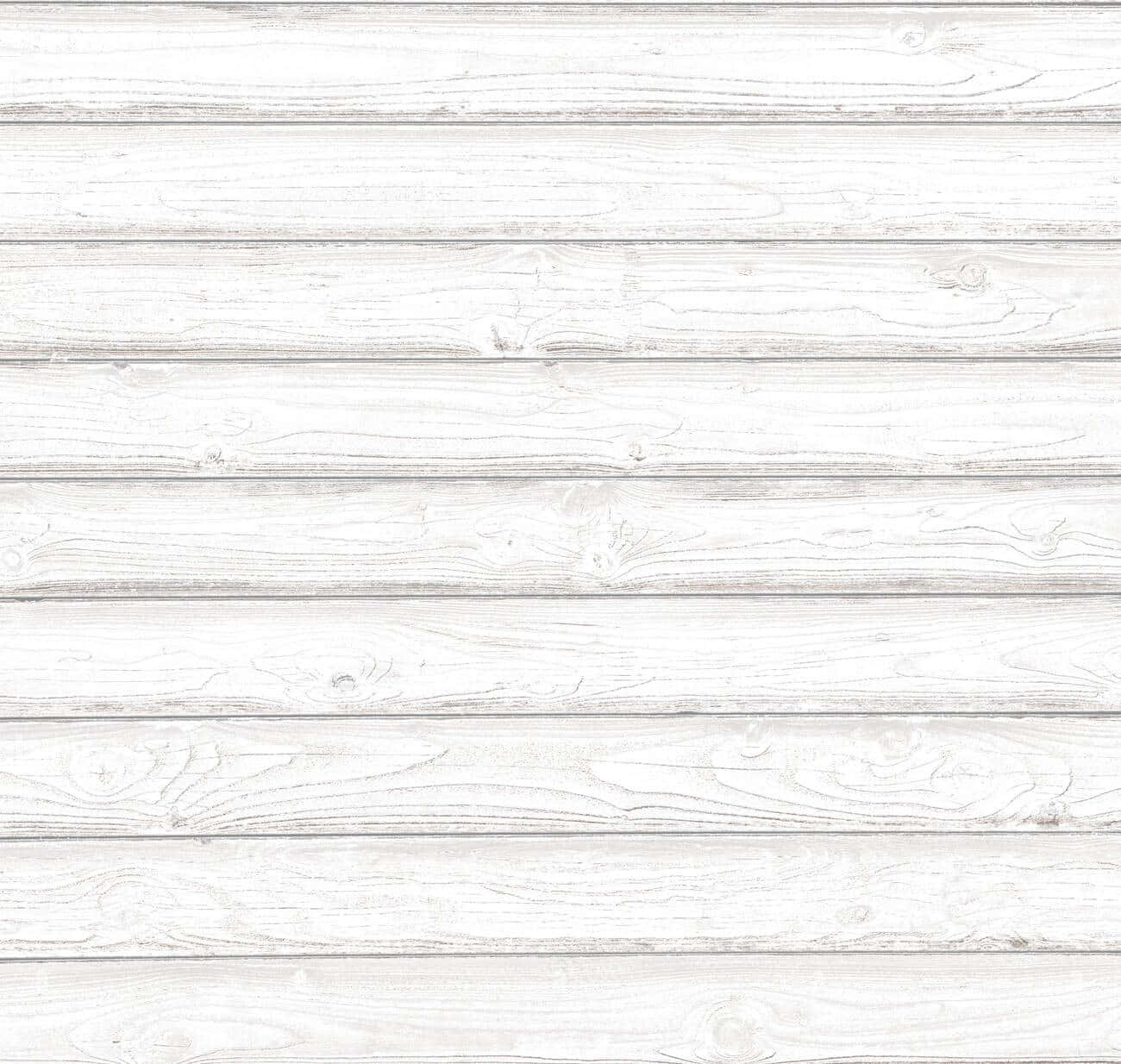 White Wood 桌布 壁紙 — 白色風化木板，帶有可見的木紋和節疤，水平排列成整潔的圖案。