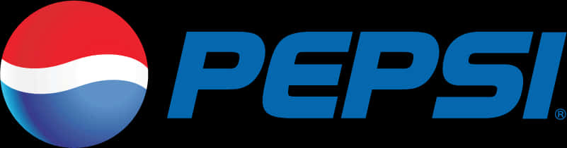 Pepsi Logo 桌布 壁紙 — 百事可樂標誌，紅白藍地球儀，黑色背景上粗體藍色文字。