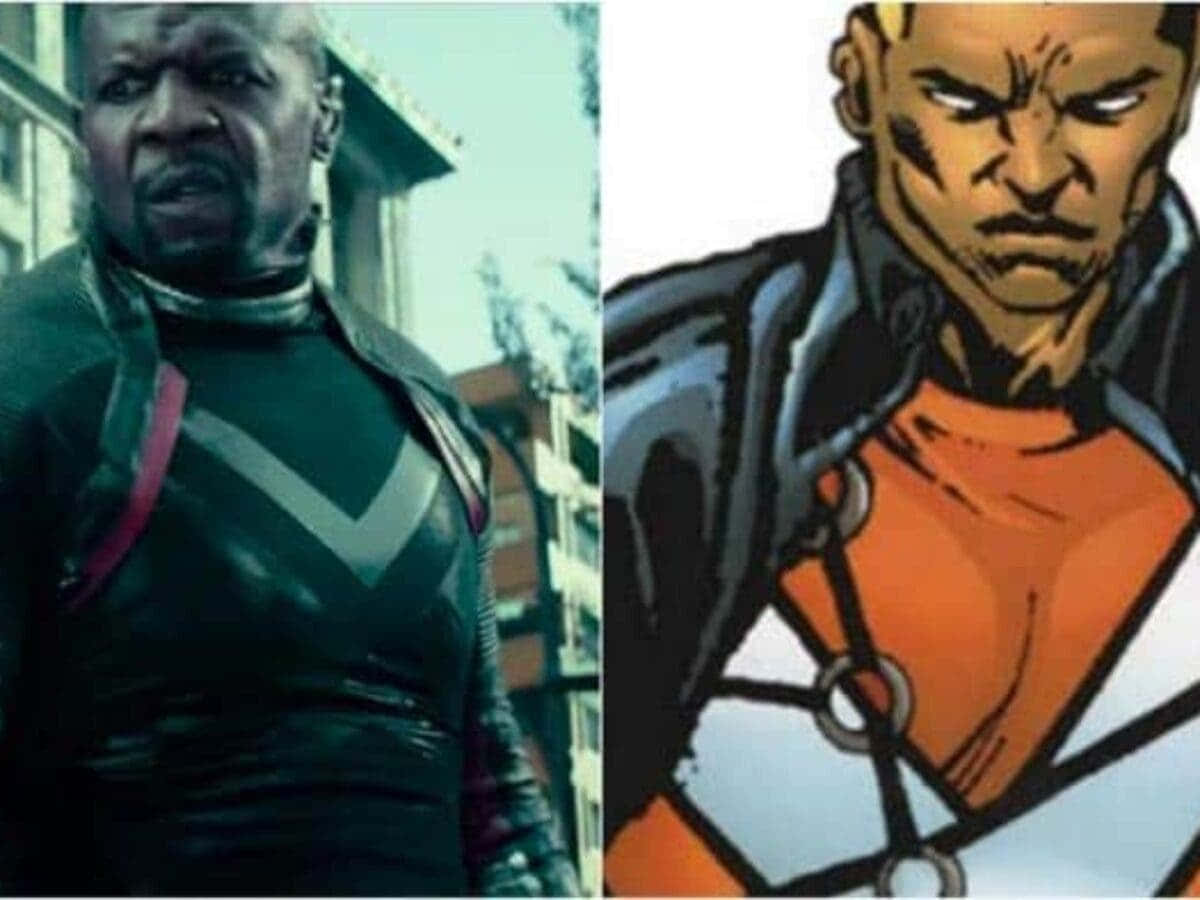 Deadpool Bedlam 桌布 壁紙 — 真實演員穿著超級英雄服裝與其漫畫角色對應版本的並排比較。