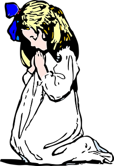 祈禱孩童插畫 壁紙