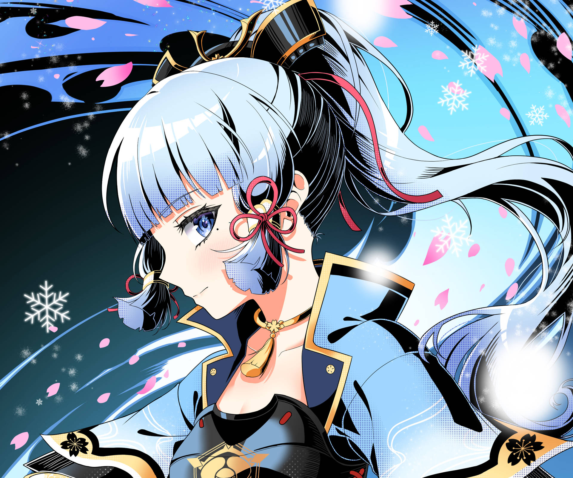 神里綾華優雅側臉 — 原神 壁紙