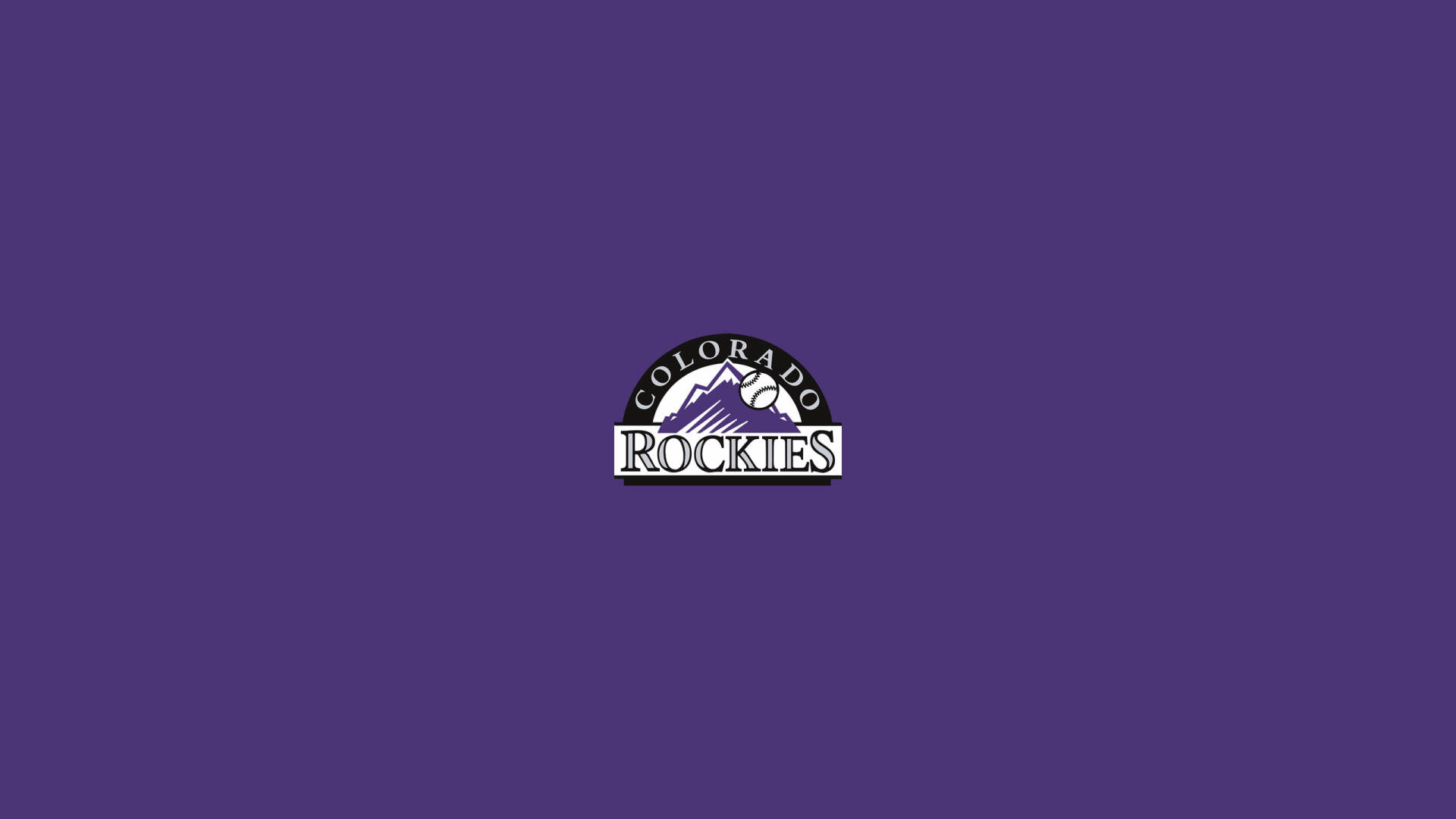Rockies 桌布 壁紙 — 科羅拉多落磯棒球隊標誌居中於純紫色背景上。