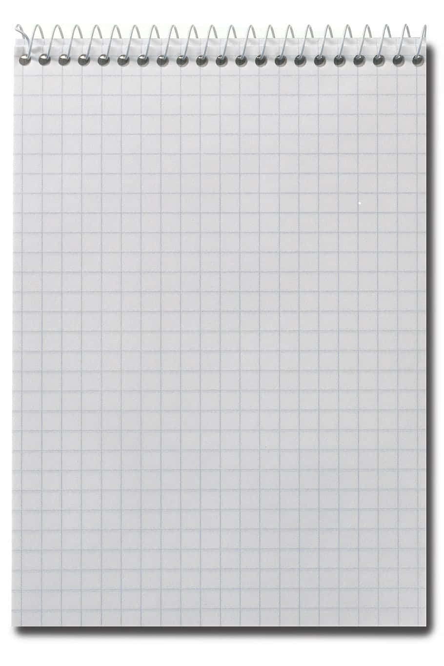 paper 桌布 壁紙 — 空白白色方格紙，裝在線條清晰、金屬裝訂的螺旋筆記本中。