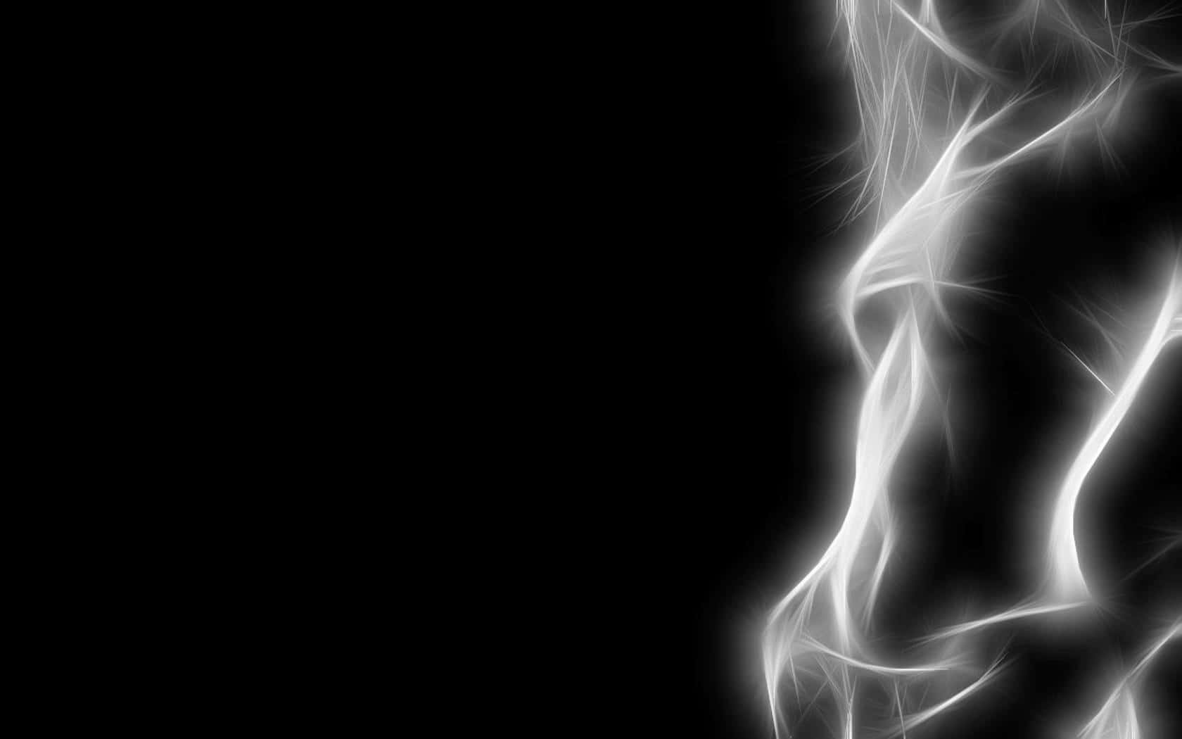 Black Is Beautiful 桌布 壁紙 — 空靈的白色碎形卷鬚在深邃的黑色虛空中發光，營造出極簡的數位抽象。