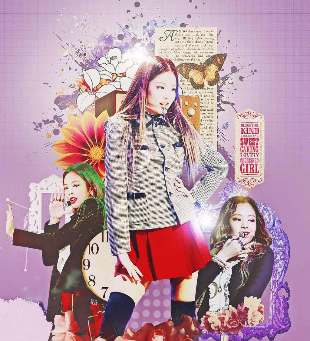 穿著紫色裙子的女孩 壁紙