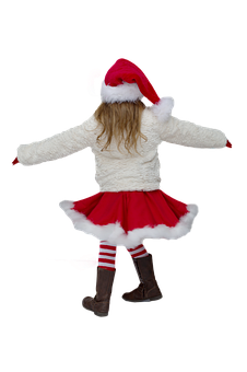 穿著聖誕老人服裝的小孩 壁紙