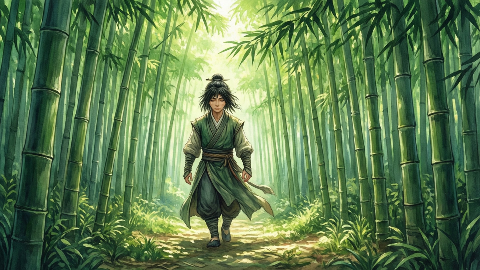 竹林中的阿帕 壁紙
