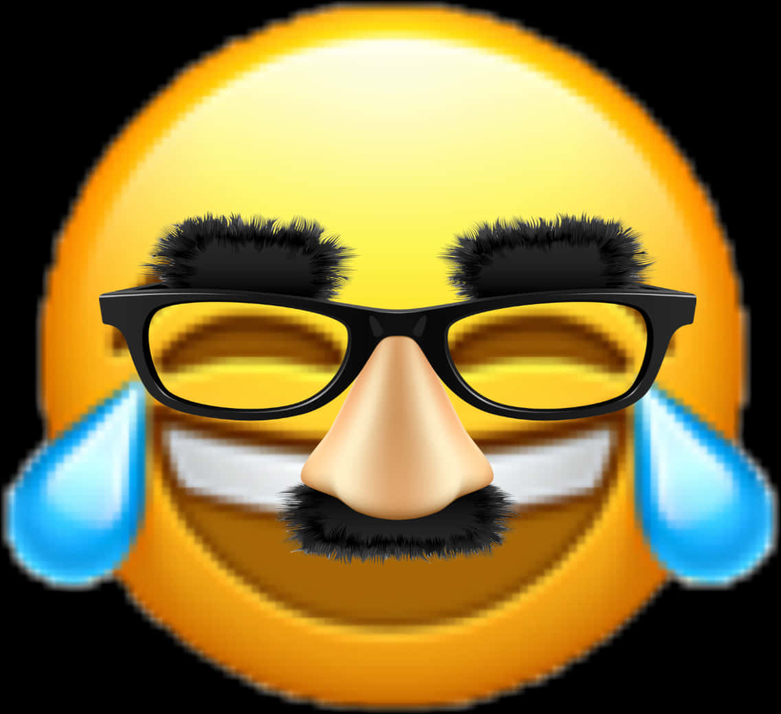 笑臉戴眼鏡流淚表情符號 壁紙