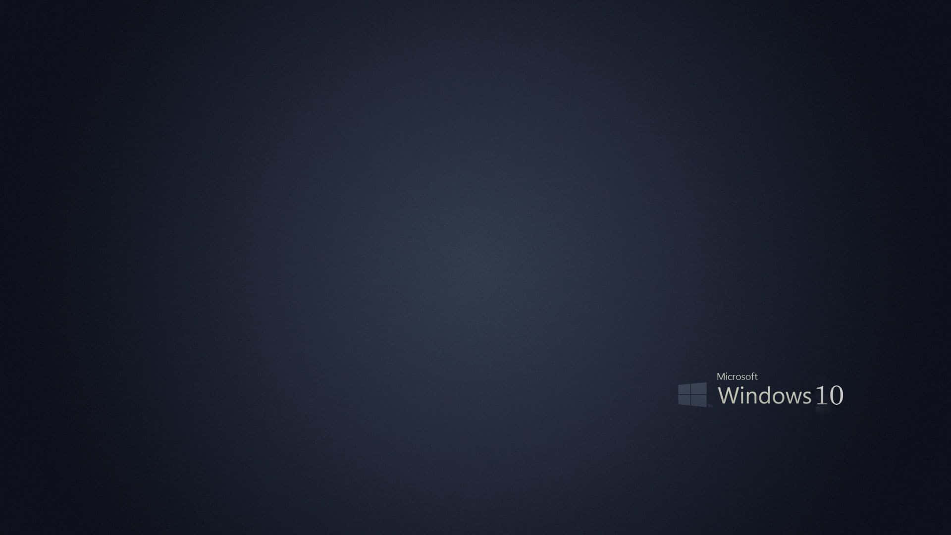 Black Windows 桌布 壁紙 — 簡約深藍色漸層桌布，右下角有Microsoft Windows 10標誌。