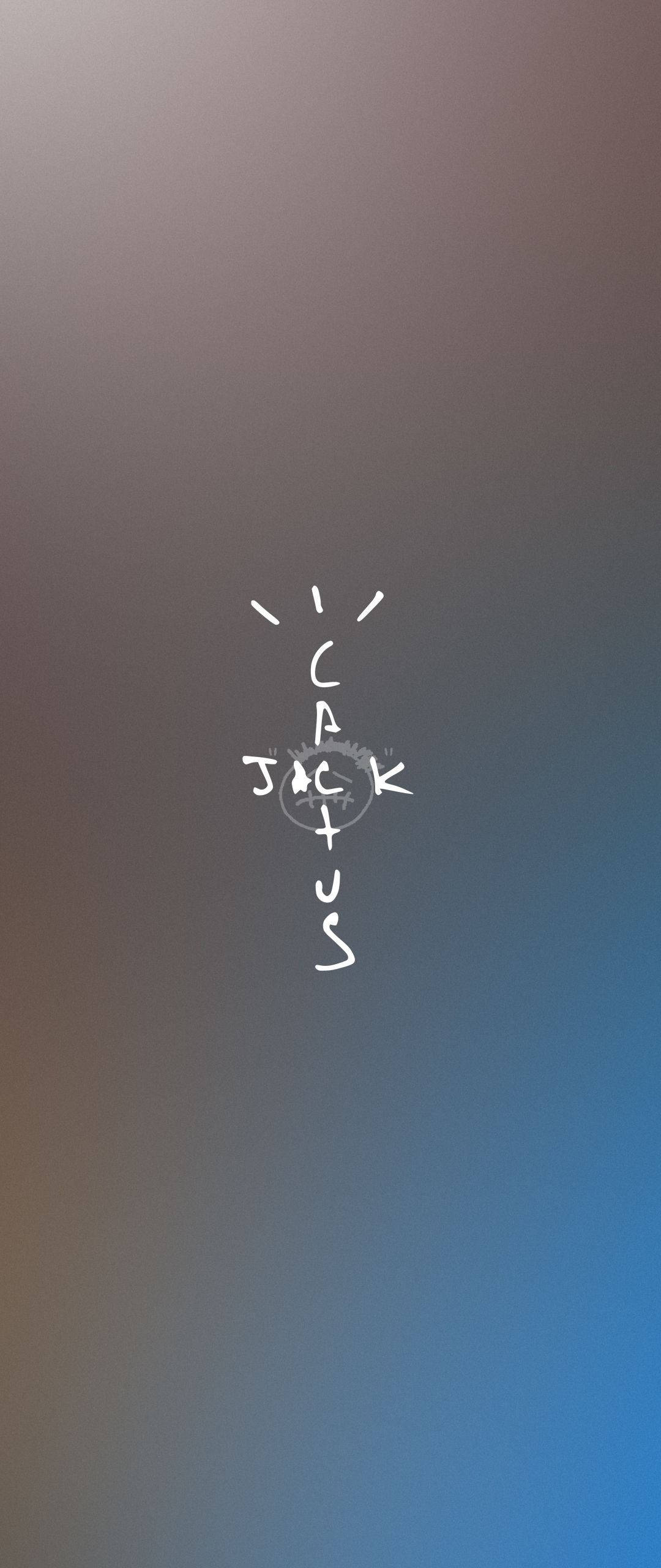 崔維斯·史考特 桌布 壁紙 — 簡約漸層背景，中央有手寫 'JACK' 文字和一個小圓形標誌。