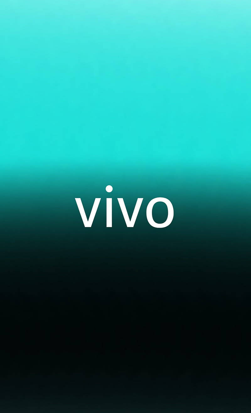 手機 桌布 壁紙 — 簡約漸變背景，從青綠色過渡到黑色，白色「vivo」字樣居中。