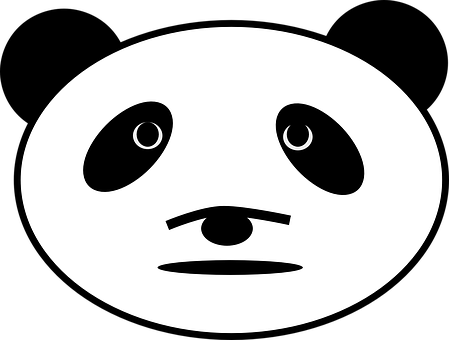 簡約熊貓臉圖案 壁紙