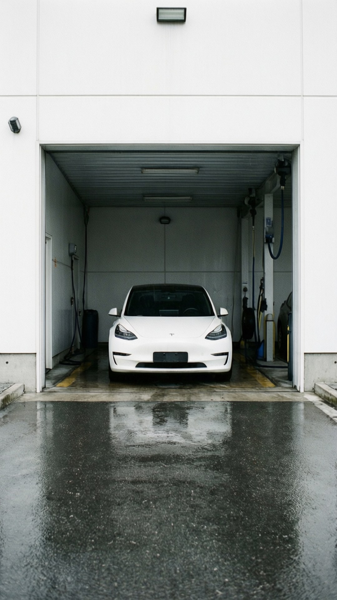 簡約白色洗車 壁紙