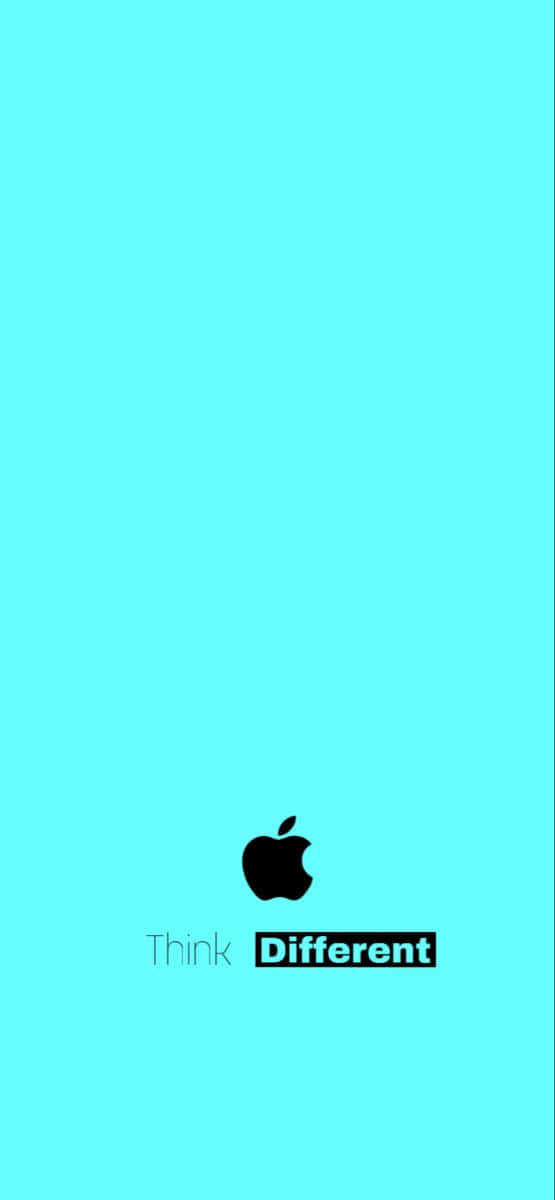 Disparate 桌布 壁紙 — 簡約的藍綠色背景上有一個黑色Apple標誌，下方有「Think Different」文字。