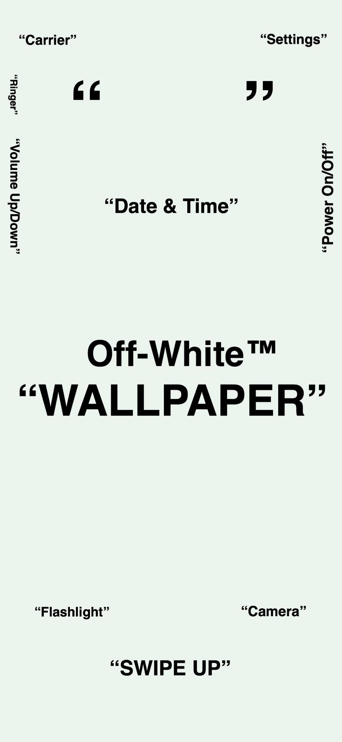 Off White 桌布 壁紙 — 簡約米白色桌布，帶有黑色文字標籤，用於電話設定和滑動指示。