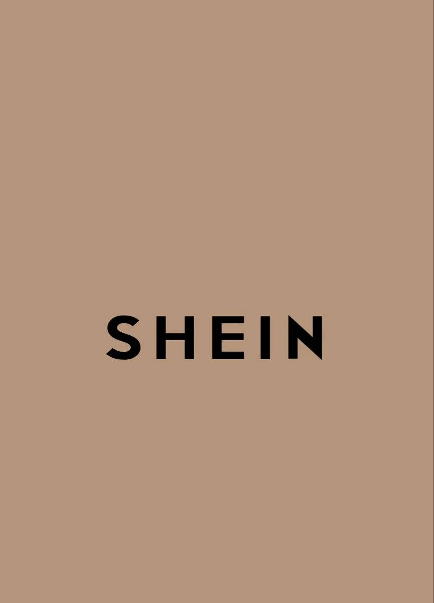 Shein 桌布 壁紙 — 簡約米色背景，中央放置粗體黑色SHEIN標誌，採用乾淨的無襯線字體。