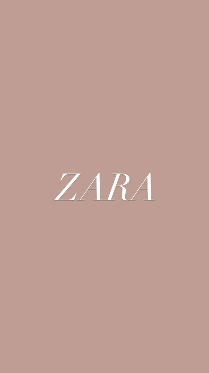 Zara 桌布 壁紙 — 簡約米色背景，白色ZARA標誌居中，採用優雅襯線字體。