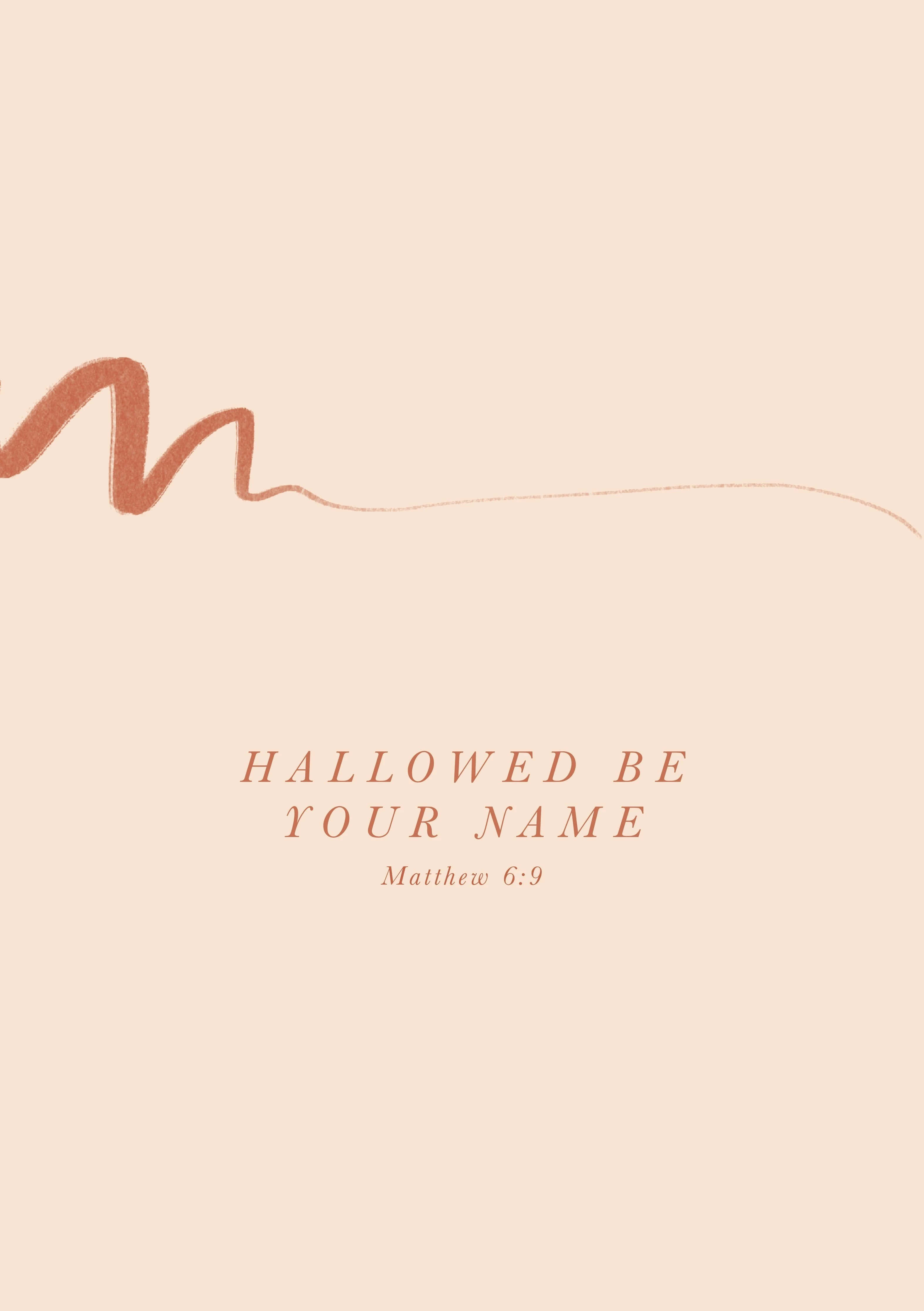 Minimalist Bible 桌布 壁紙 — 簡約米色背景，銅色字體，中央放置相配色調的聖經經文。
