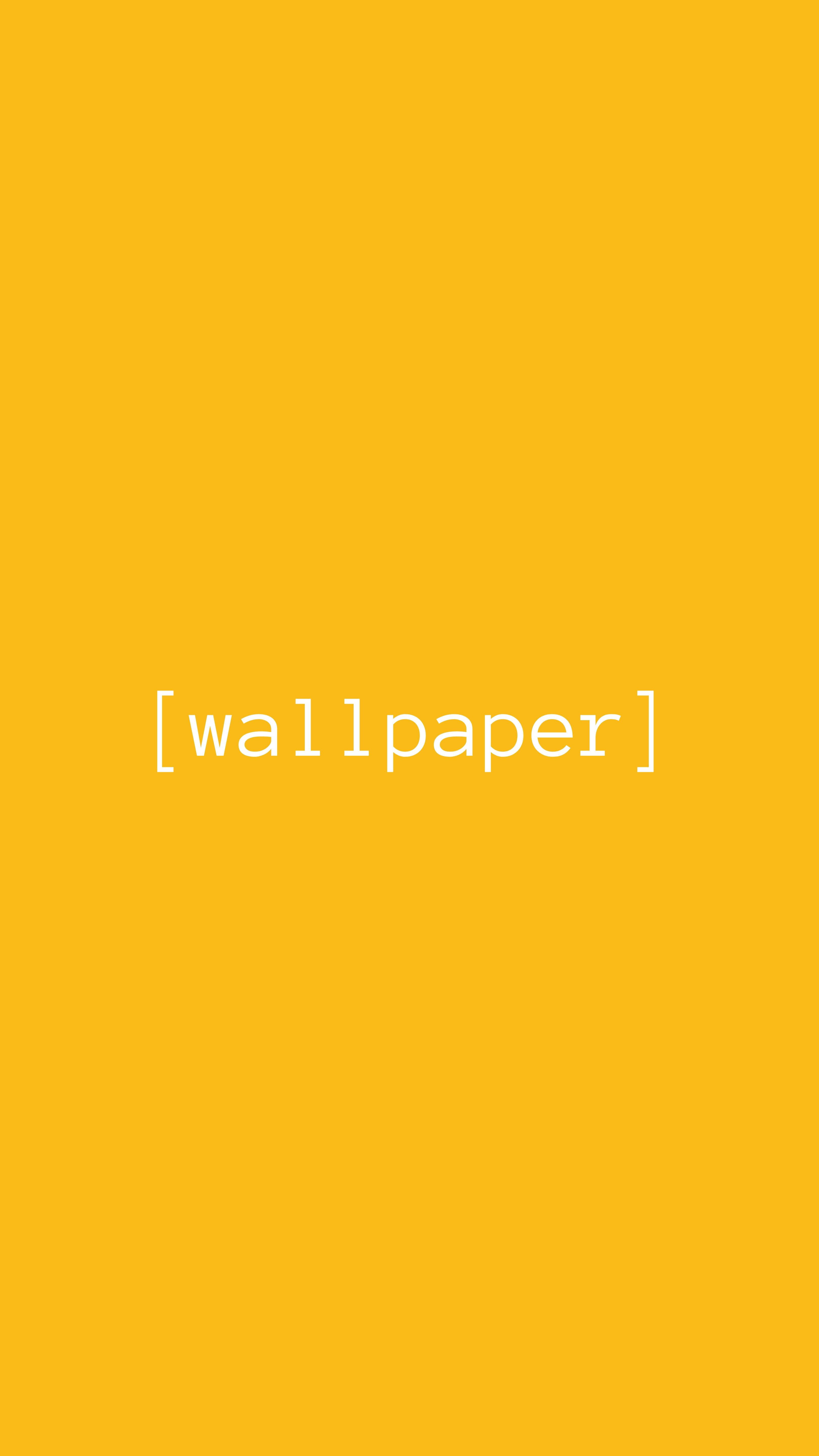 Yellow 桌布 壁紙 — 簡約純黃色背景，中央有白色文字寫著wallpaper。