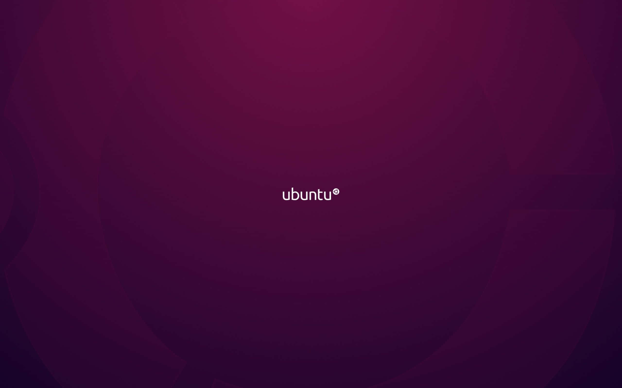 ubuntu 桌布 壁紙 — 簡約紫色漸變背景，中央有白色「ubuntu」字樣。