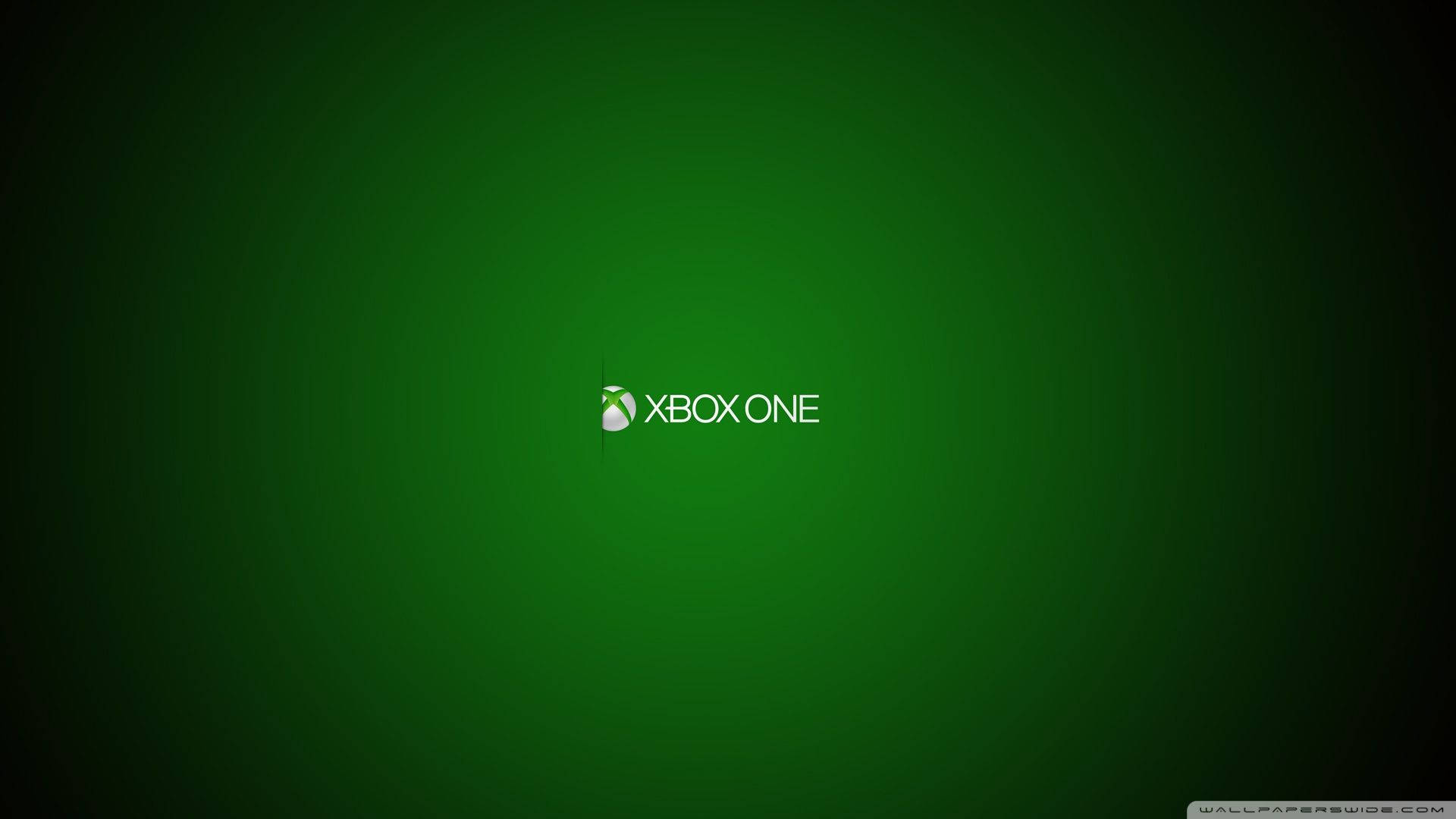 Xbox 桌布 壁紙 — 簡約綠色漸層背景，中央放置白色Xbox One標誌。